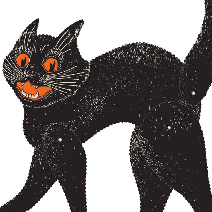 Beistle - Wholesale Cutouts - Vintage Halloween Jointed Scratch Cat 20 ½", printed 2 sides
