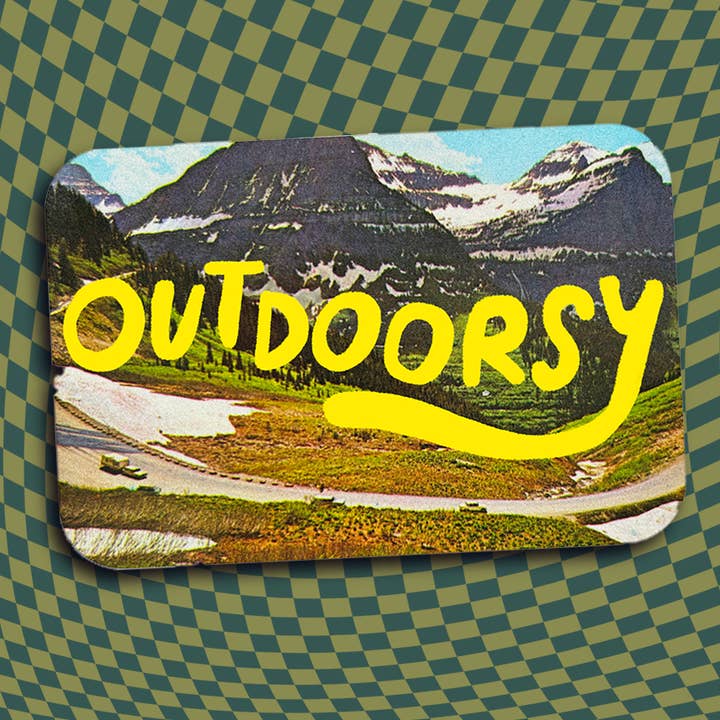 Outdoorsy Vinyl Sticker for wholesale by Alex Luciano