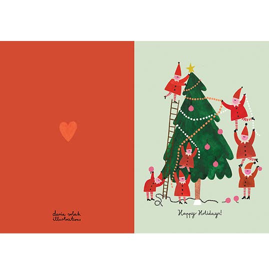 Daria Solak Illustrations - Wholesale Christmas Card - LITTLE HELPERS 2 card2