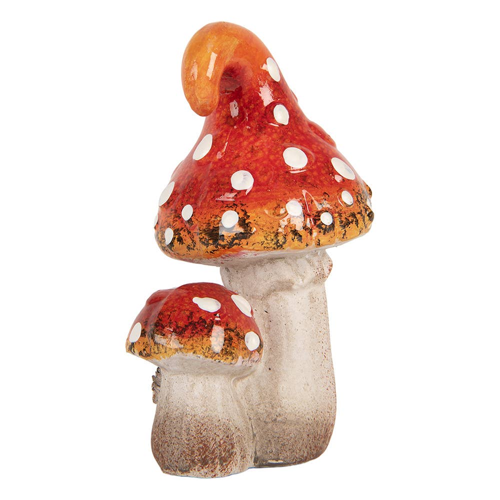 Clayre & Eef - Wholesale Decorative Figurine - Decorative Figurine Mushroom 8x6x12 cm Red Ceramic1