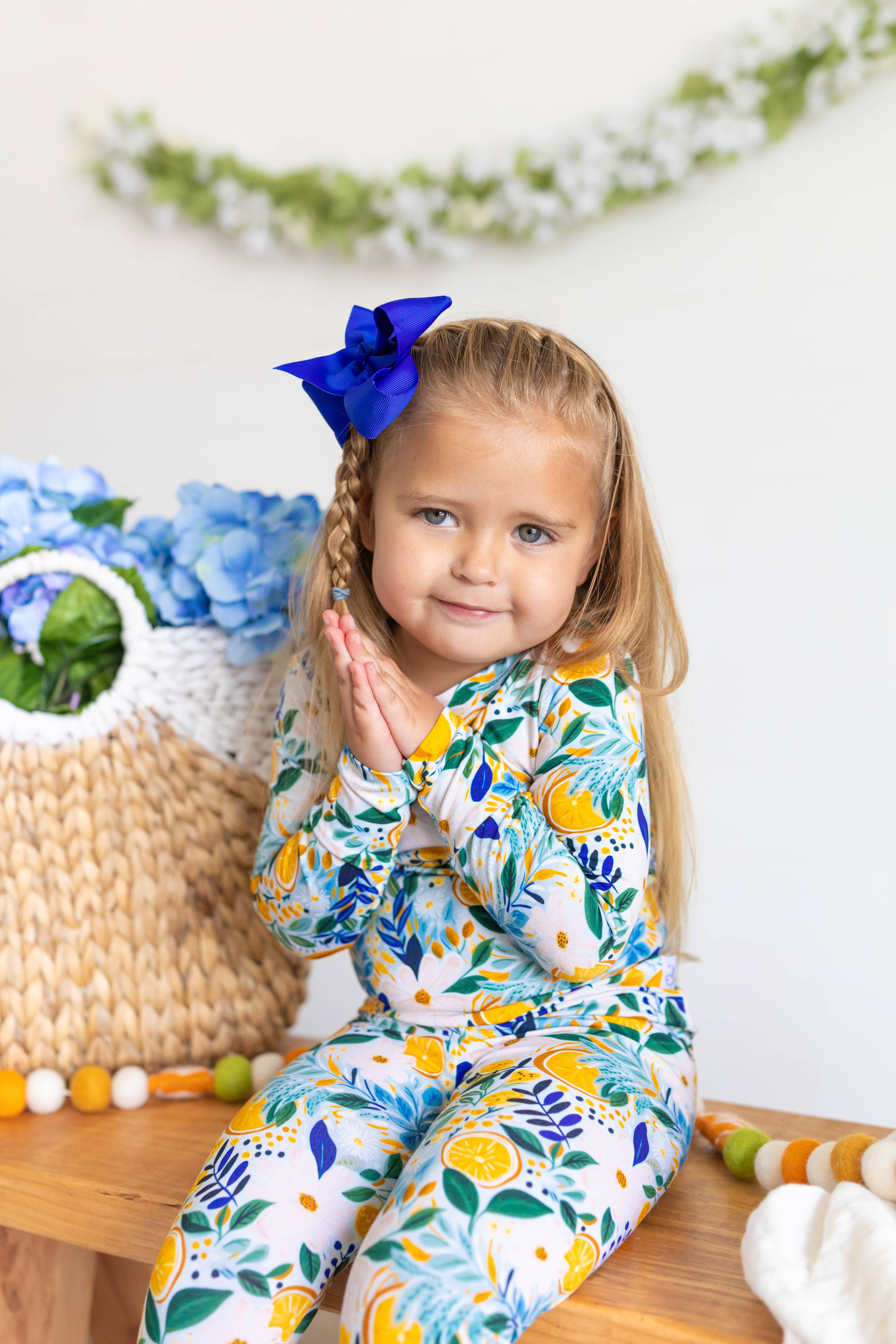Love, Eloise - Wholesale Sleepwear Set - Kids - Kids Bamboo Long Sleeves Pajama Set - Clementine1