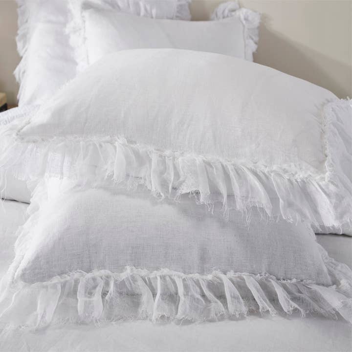 India's Heritage - Wholesale Duvet Cover - Belgian Linen Duvet Cover and Shams, White1