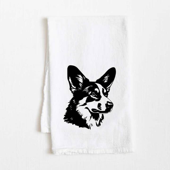 Pano de Cozinha de Saco de Farinha com Cão Cardigan Welsh Corgi - 36" x 32" por atacado de Towel Town
