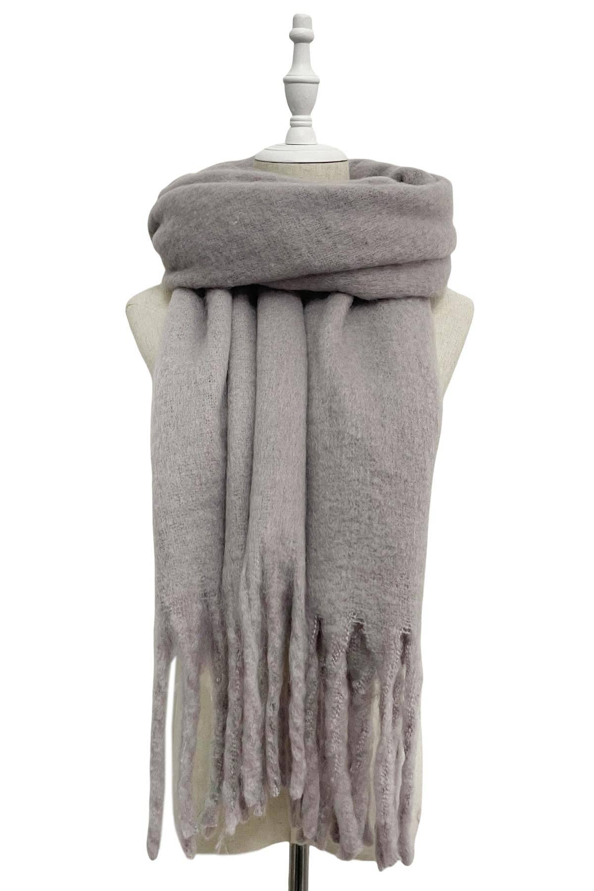 Fashion Scarf World - Vendita all'ingrosso Sciarpa - Donna - Sciarpa a scialle con nappe in morbida coperta semplice15