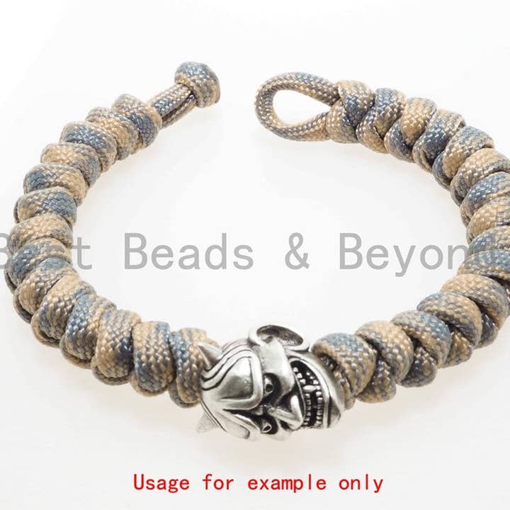 BestBeads&Beyond - Wholesale Individual Charm/Pendant - Antique Evil Goblin Head Bead, 550 Paracord Skull Charm, Survival Bracelet Beads, Lanyard Making Charm, Men's Bracelets DIY,16x19mm, sku#Y90