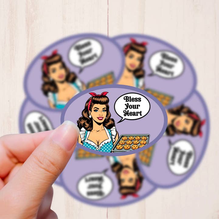 Pin-up Girl, Bless Your Heart, Vinyl Sticker for wholesale by Graceful Darkness, LLC