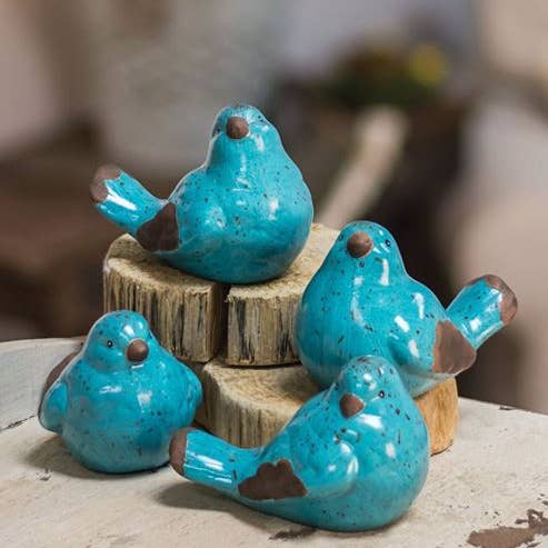 Col House Designs - Wholesale Decorative Figurine - Resin Blue Bird, 4 Assorted1