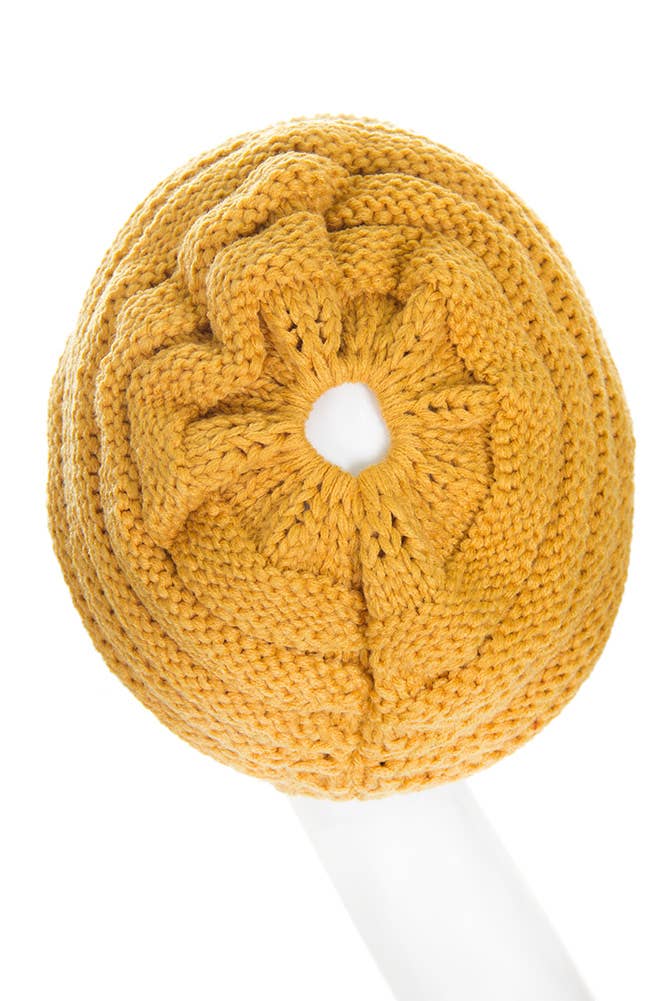 Hana - Wholesale Beanie - Women's - C.C Knit Brim Messy Bun Ponytail Beanie10