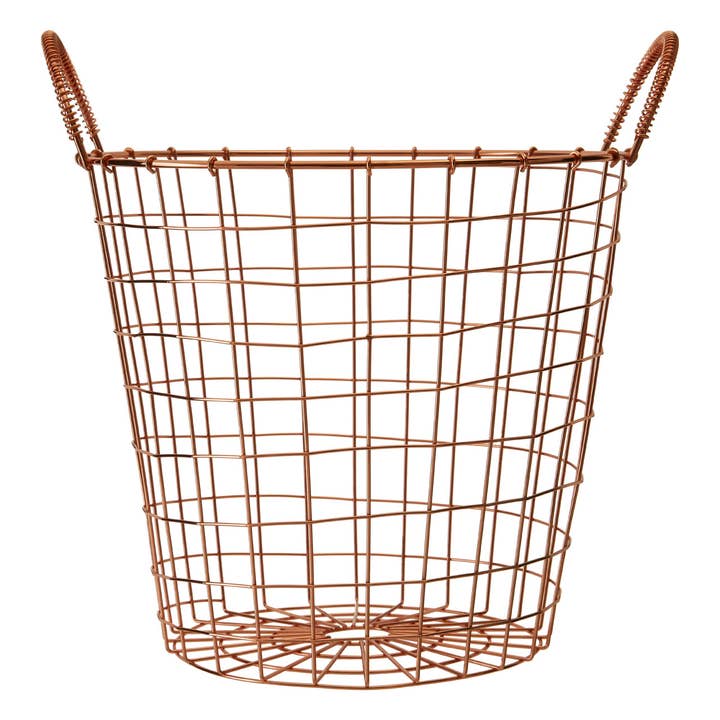Interiors by Premier – wholesale Basket – Vertex Copper Finish Round Wire Basket