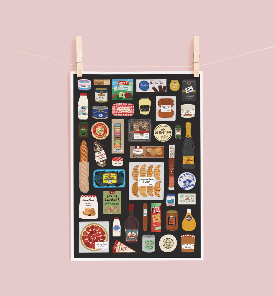Bea Baranowska Illustration - Wholesale Art Print - French Food Larder Print4