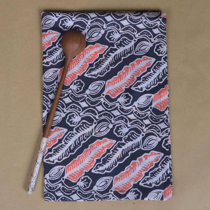 Batik Tea Towel Hand Dyed, Summer Night, Hand Dyed, 100% Cotton for wholesale by Kasih Co-op