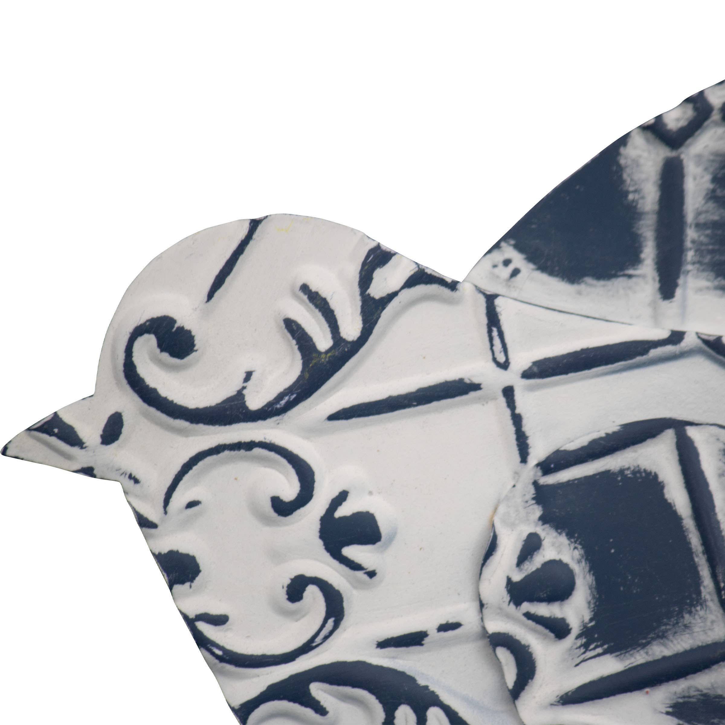 Foreside Home & Garden - Wholesale Wall Accent - SALE - Lizzie Set 2 White Blue Bird Cottage Wall Decor6