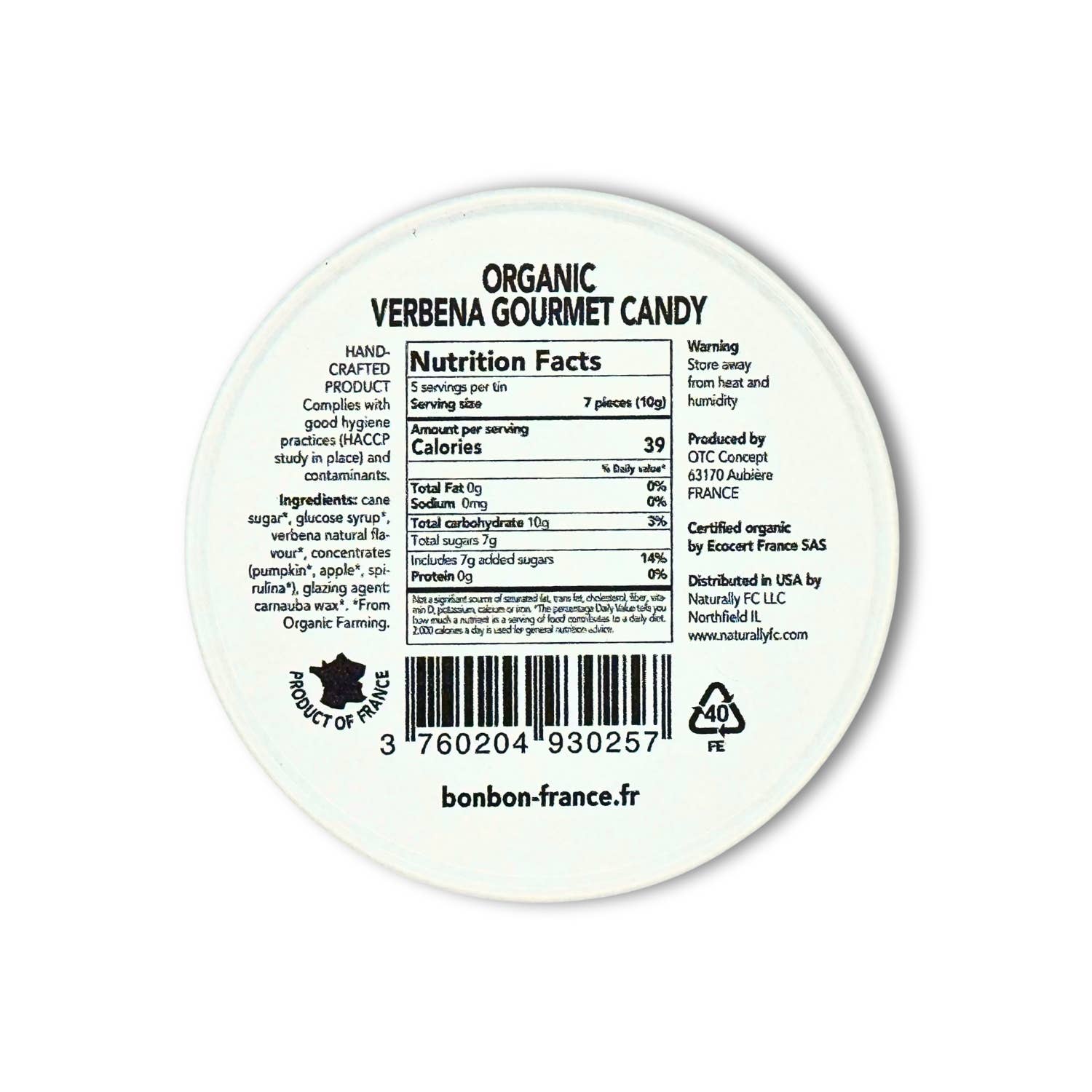 Bonbon-France – wholesale Boiled sweets – Saint-Angelo ORGANIC Verbena5