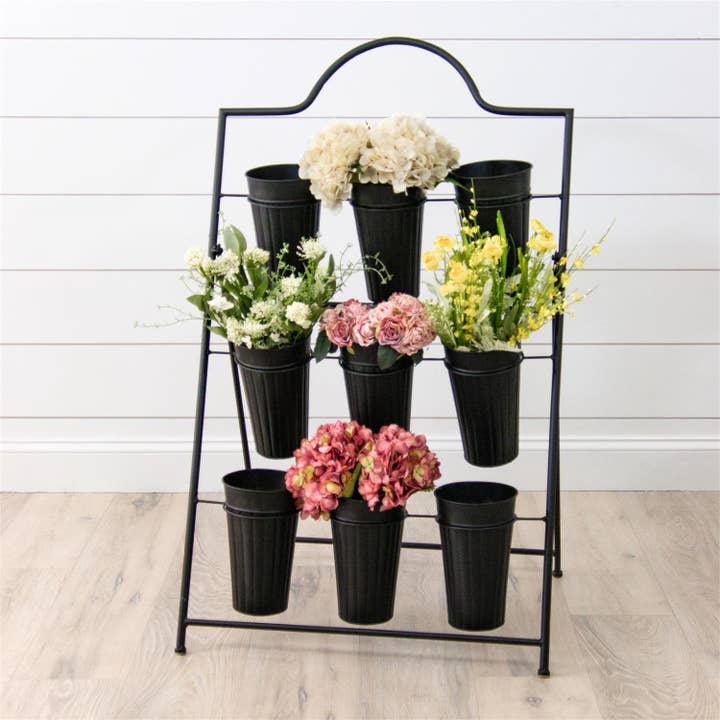 Audrey's Home & Gift - Wholesale Vase - Black Metal Flower Stem Stand (PC)