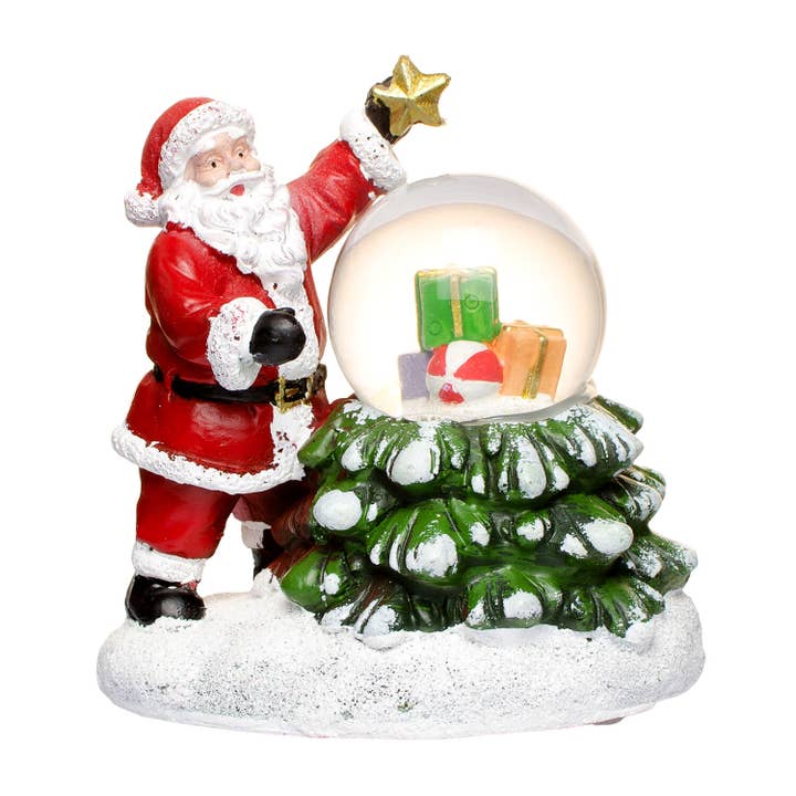 STP - Wholesale Christmas Decoration - Santa with Christmas Tree Snow Globe LED Xmas Decoration