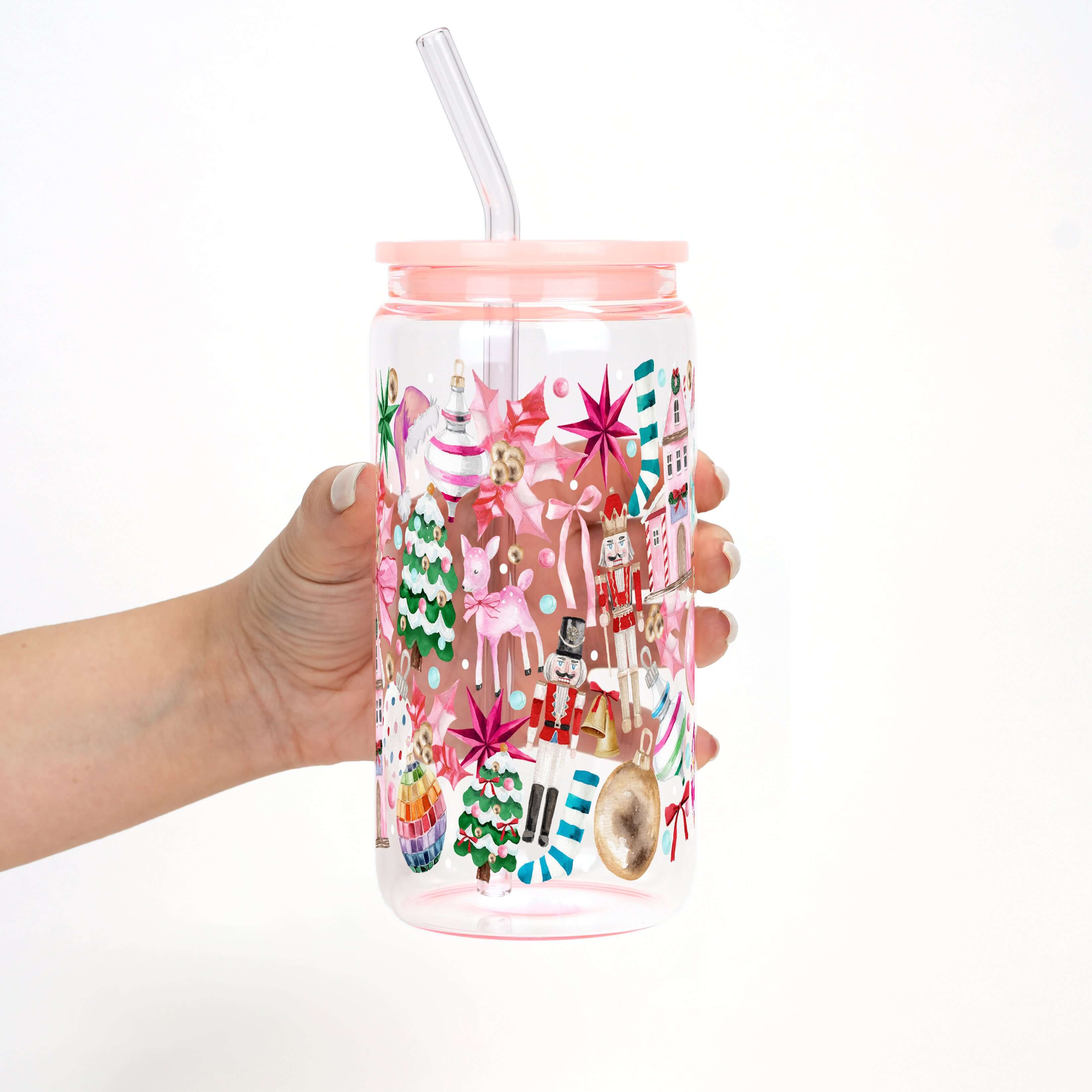 Sip-Sip Hooray! – Engroshandel Drikkeglas/kop – Lunefuld julekop med låg og sugerør0