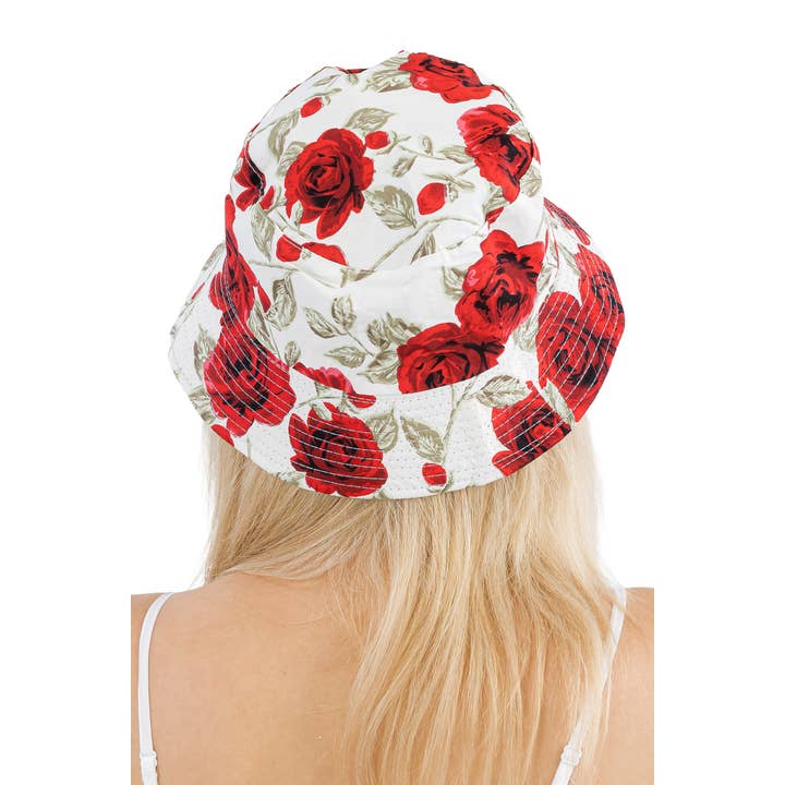 ASSORTED Red Rose Reversible Black Bottom Bucket Hat for wholesale on Faire10