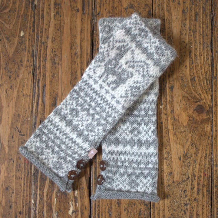 Samantha Holmes Alpaca Clothing and Gifts - Wholesale Mittens - Women's - Alpaca Fair Isle Fingerless Gloves8