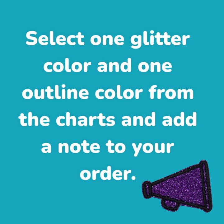 Wholesale Applique - Wholesale Patch - Custom: Megaphone Cheer Cheerleading Glitter Iron on Patch1