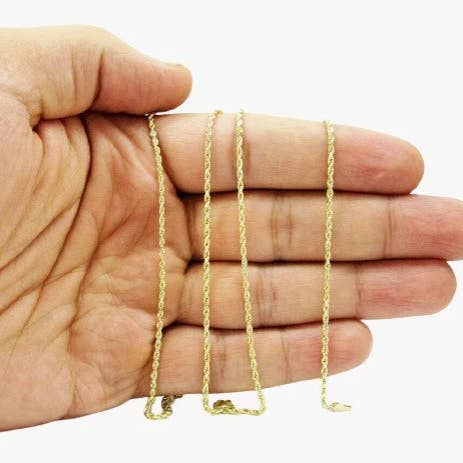 Karrbear - Wholesale Link & Chain Necklace - 14K Solid Yellow Gold Necklace Rope Chain unisex