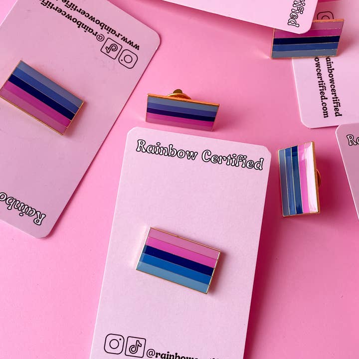Rainbow Certified – Engroshandel Reversnål/knap – Omniseksuel PRIDE Flag Pin