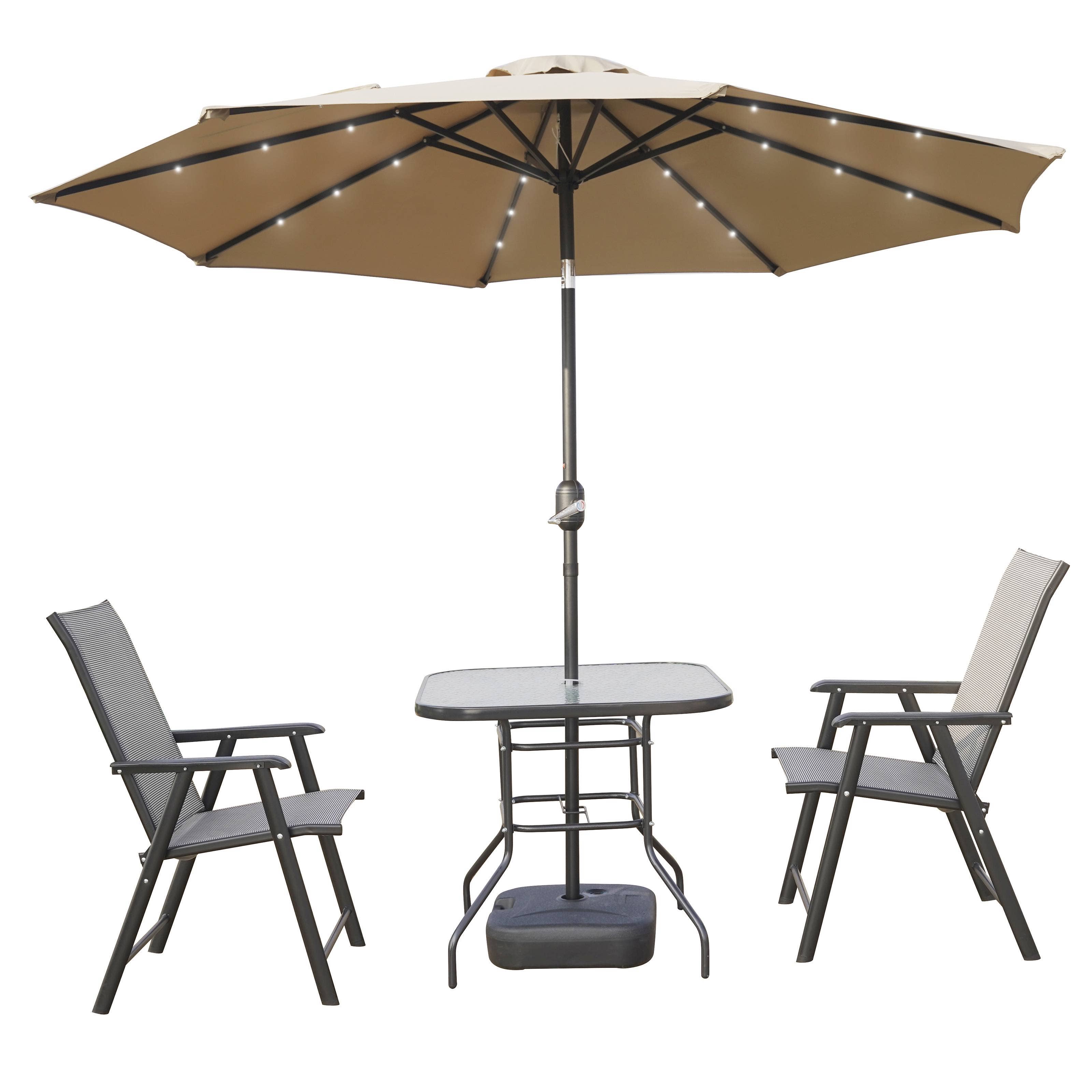 LeisureMod - Wholesale Patio Umbrella - Sierra Modern 9ft Solar LED Patio Garden Umbrella6