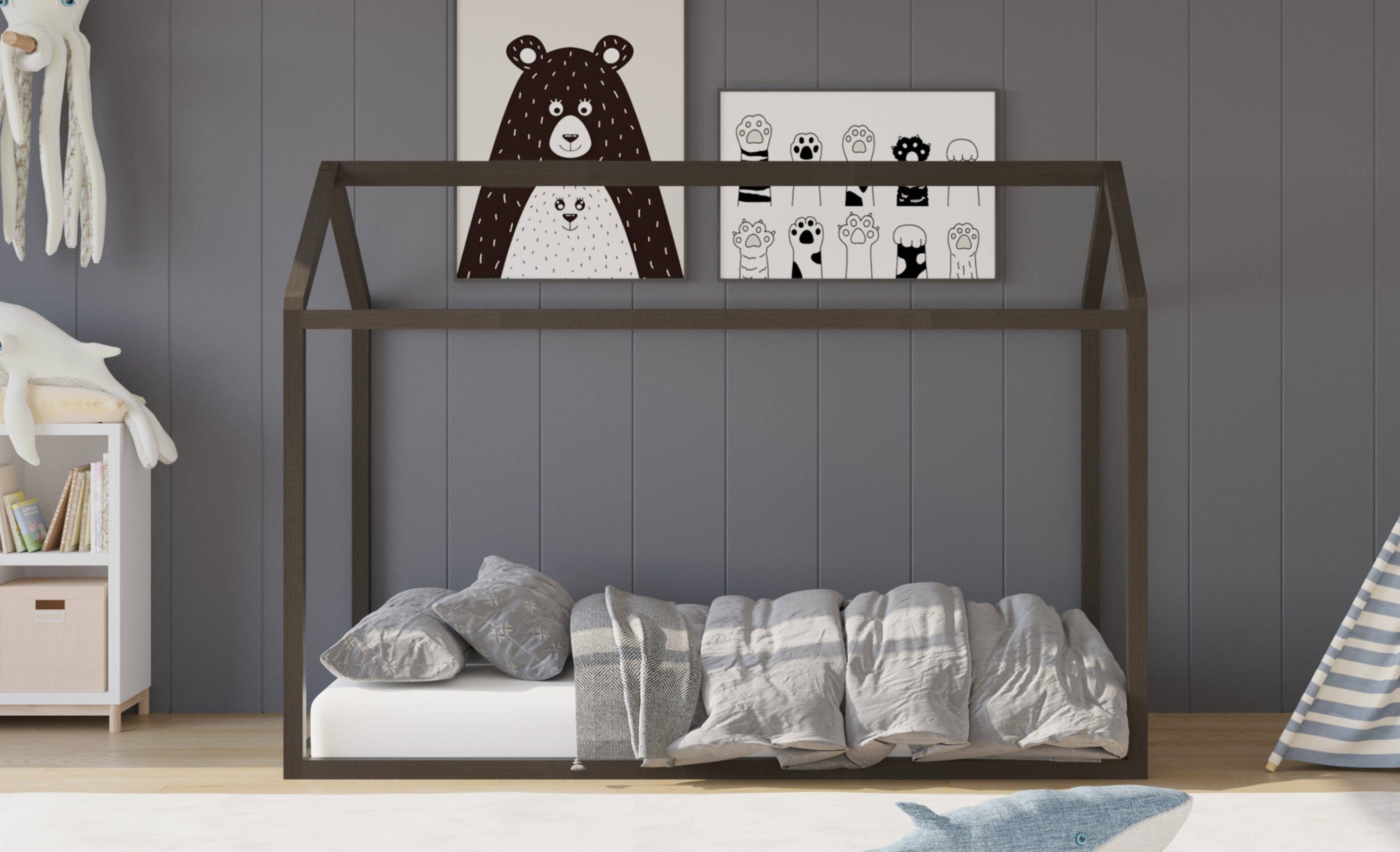 Home Design - Wholesale Bed - Kids & Baby - Home Design Perry Twin Solid Wood Canopy Bed Frame3