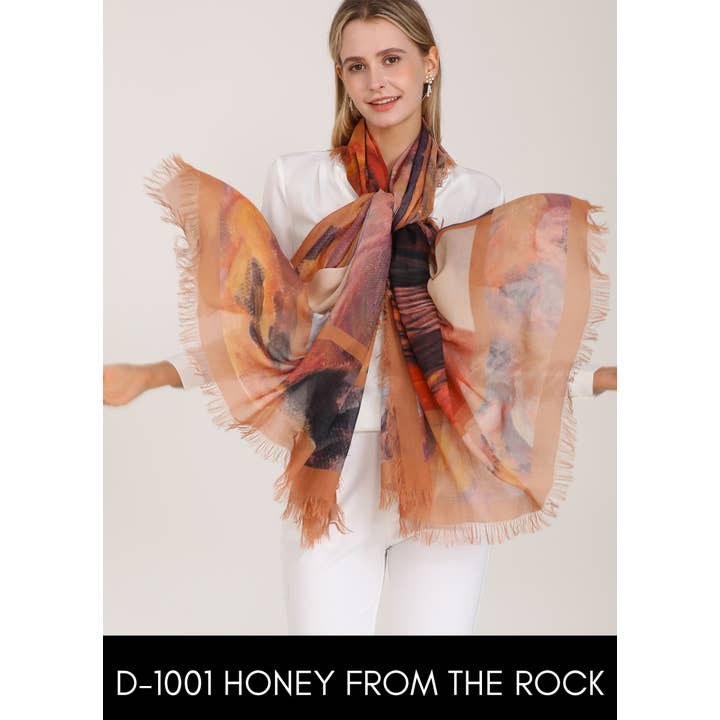 Love's Pure Light Scarves - Wholesale Scarf - Women's - D-1001 HONEY FROM THE ROCK- CARMEL HORSE1