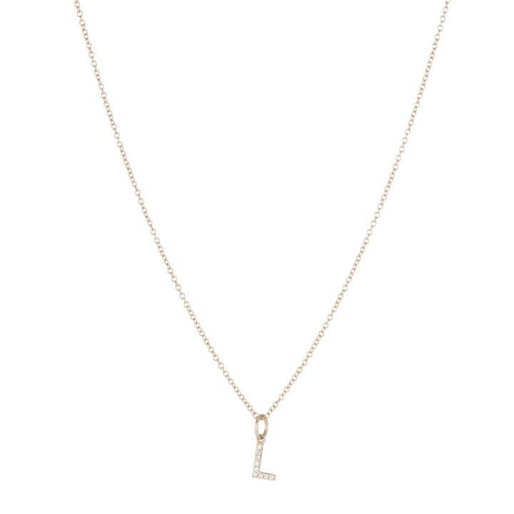 Ashley Schenkein Jewelry Design - Wholesale Pendant/Charm Necklace - Diamond Initial Charm 14K Yellow Gold Necklace2