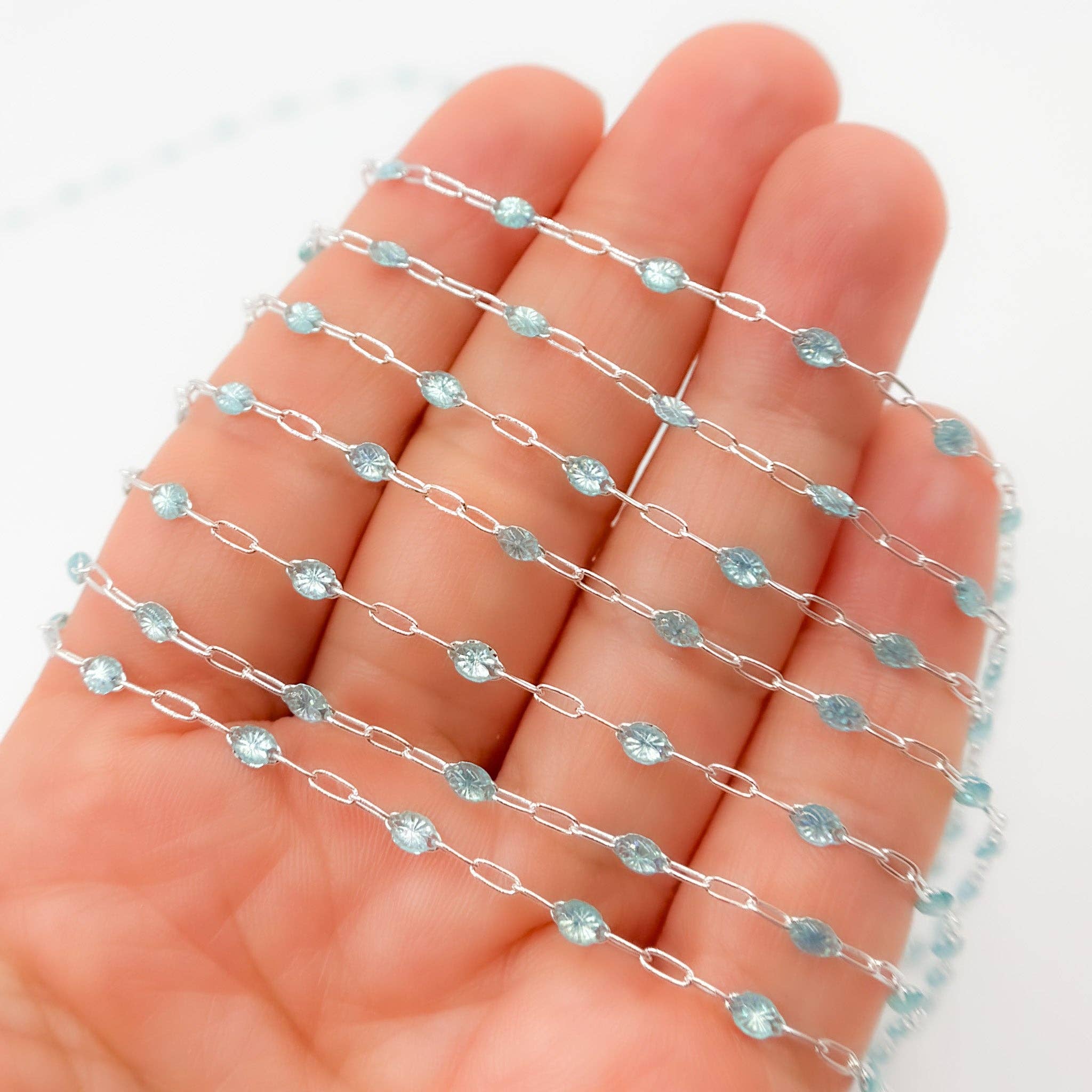 Jewels & Chains - Wholesale Link & Chain Necklace - V250ENSS. Sterling Silver Enamel Satellite Chains7