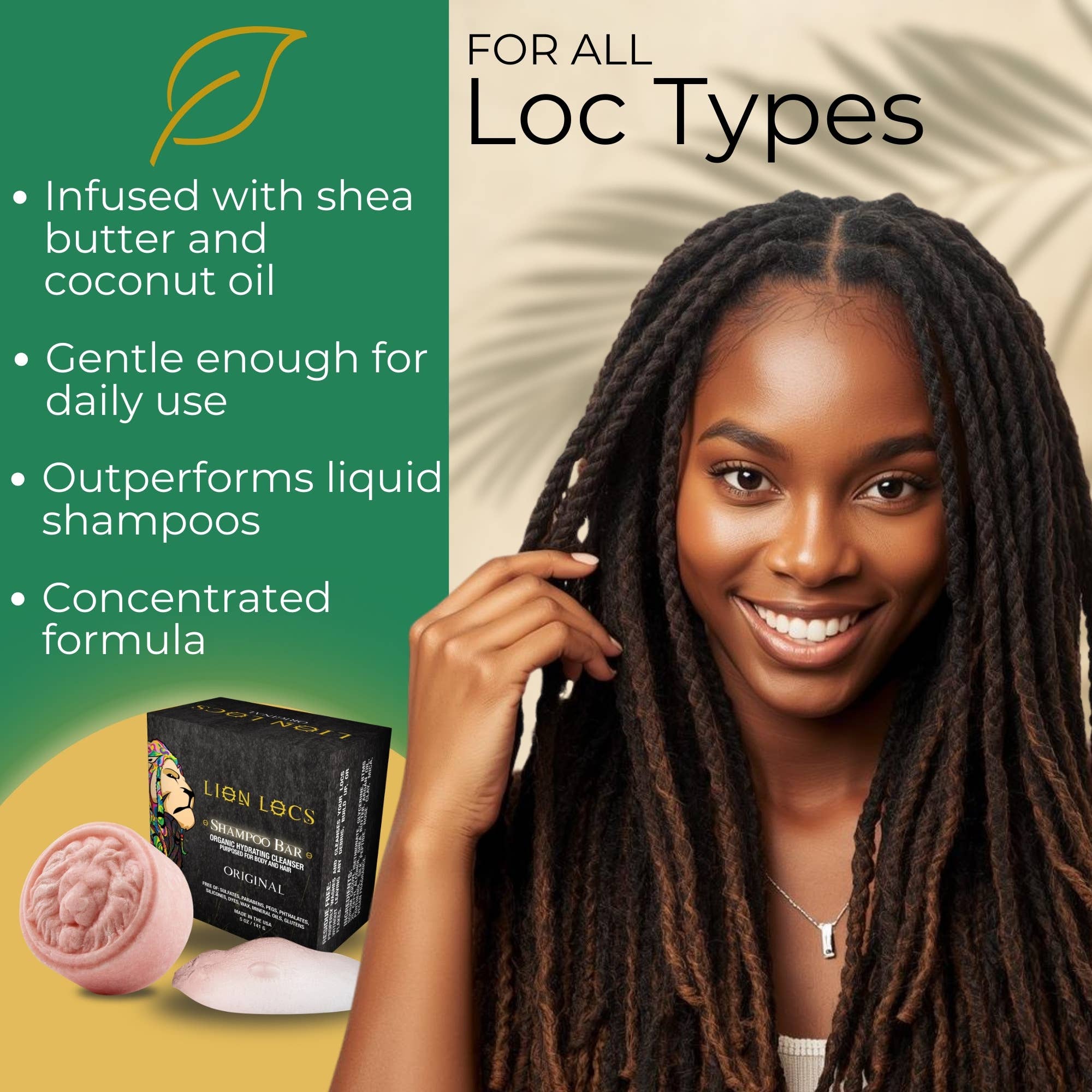 Lion Locs LLC - Wholesale Shampoo Puck/Solid Shampoo - Lion Locs Original 3 In 1 Shampoo Bar for Skin & Hair2