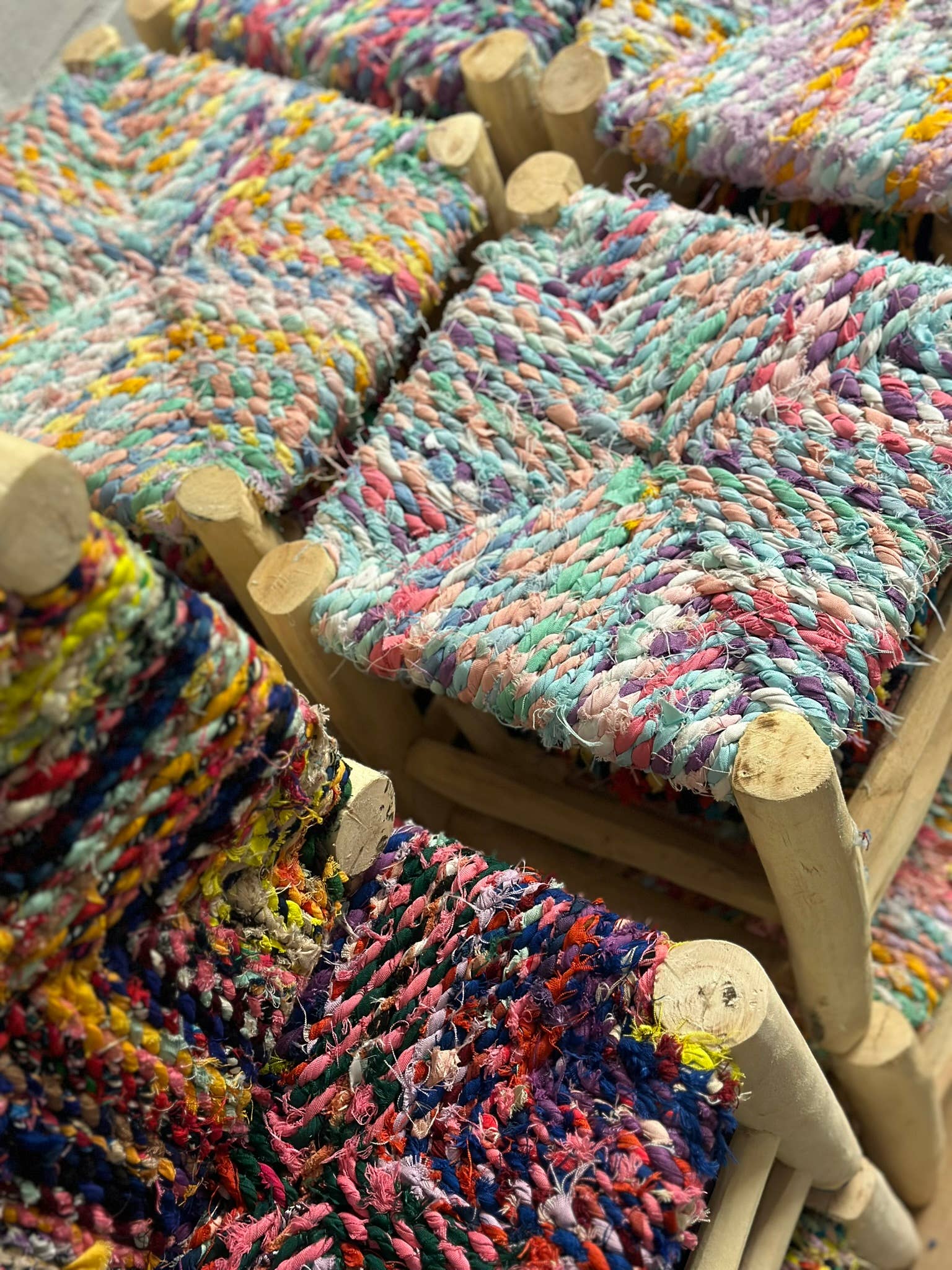 SOUK in the CITY - Wholesale Stool - Boucherouite Stools (set of 2)17