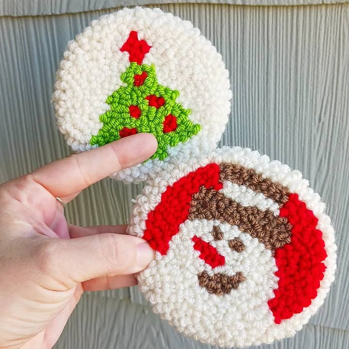 Bless Your Cottons - Wholesale Coasters - Snowman Cookie Punch Needle Desk Coaster