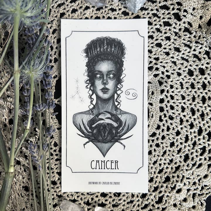 Cancer Zodiac Goddess Altar Stearinlys Klistermærker - Pakke med 5 for engroshandel hos Caitlin McCarthy Art