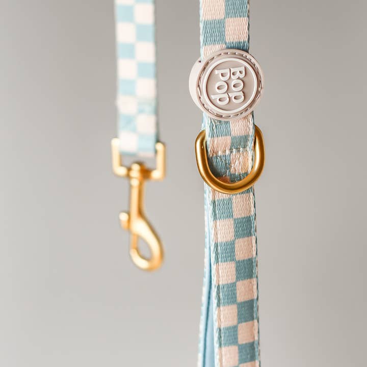 Bop Pop Pets - Wholesale Pet leash – Dog - Checkerboard Dog Leash in Slate Blue | BROOKLYN 2