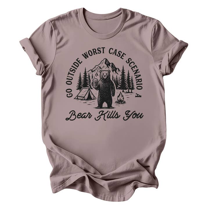 Alley & Rae - Wholesale T-Shirt (Graphic) - Unisex - Go Outside Worst Case Scenario Bear Tee