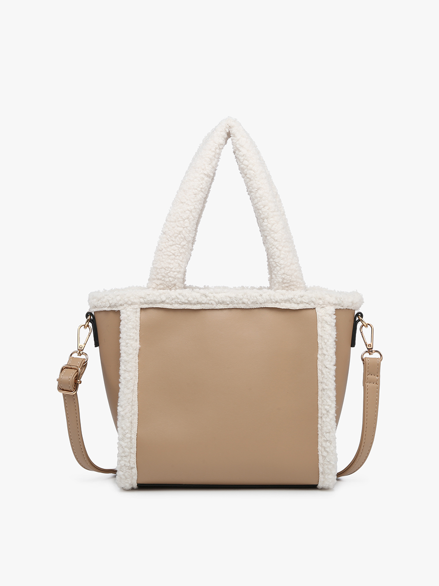 Jen & Co. – Großhandel Satchel – Damen – JN2378 Helsinki Sherpa Trim Satchel/Umhängetasche2