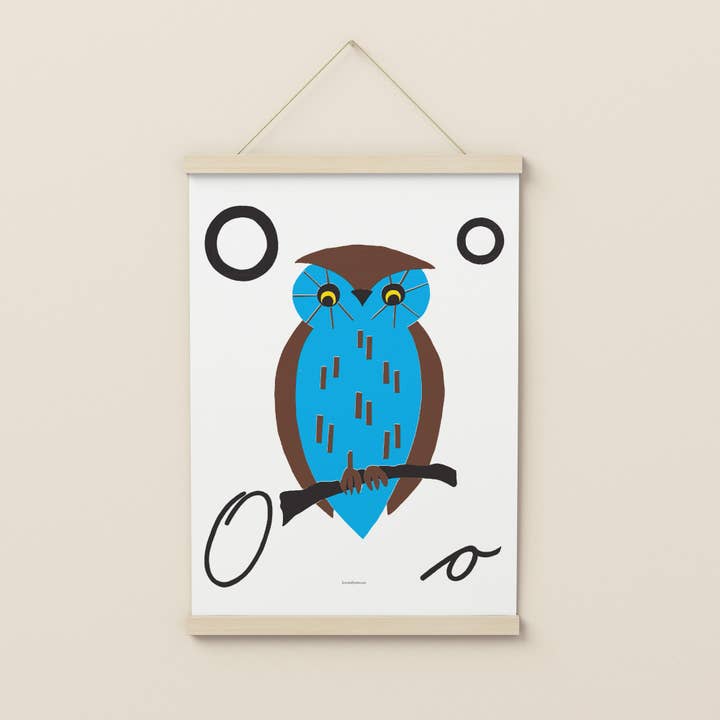 Illustrerad Brev O Retro Art Print för wholesale av Know It All Prints