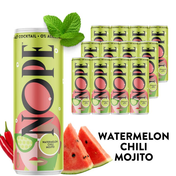 NOPE Beverages - Wholesale Non-Alcoholic Aperitif/Mocktail - NOPE Beverages Watermelon Chili Mojito 5