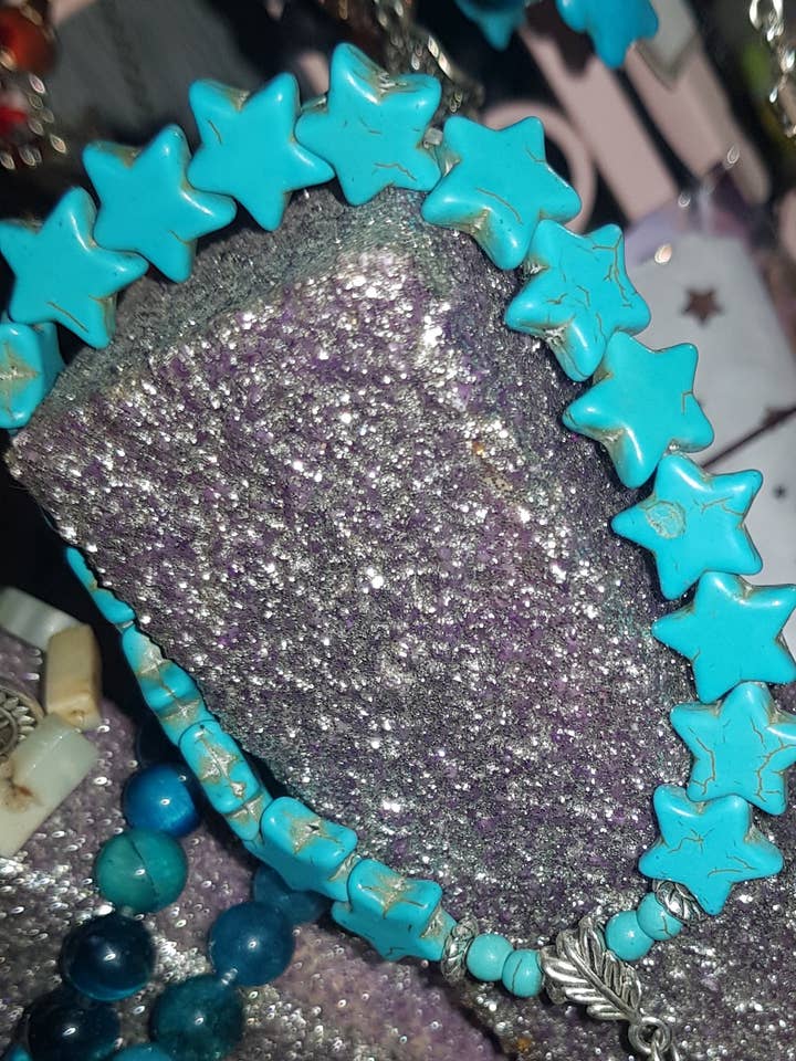 Bracciale con ciondoli a stella turchese per la vendita all'ingrosso da parte di nls emporium