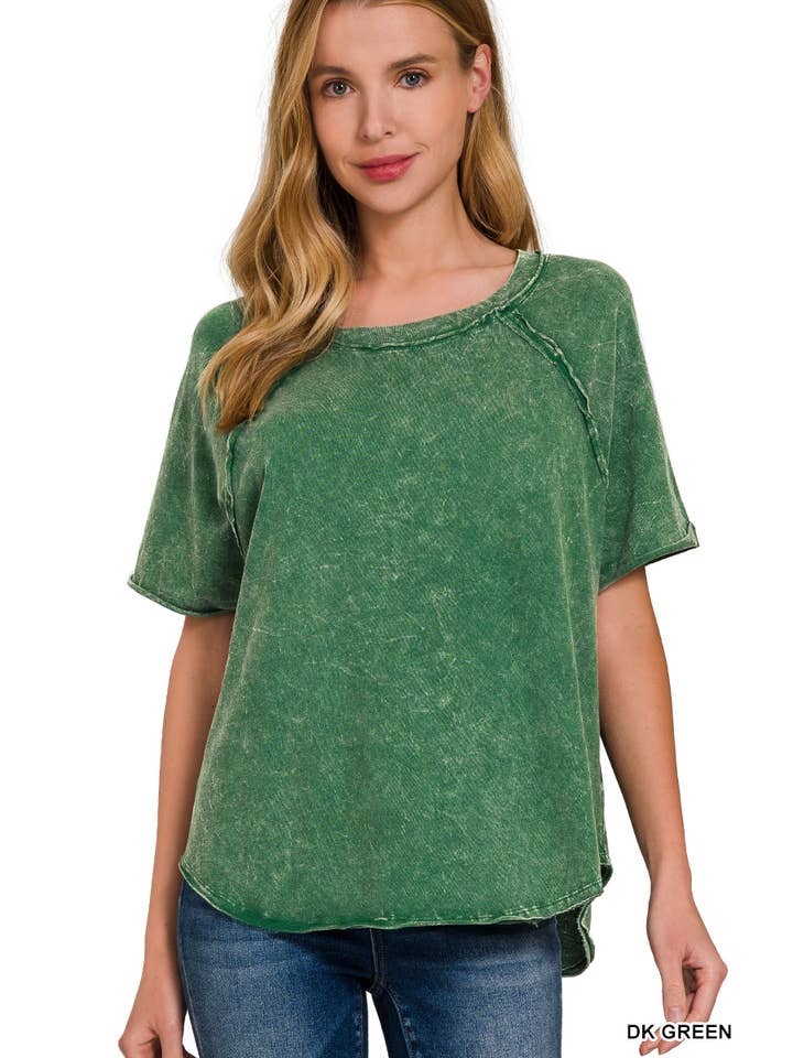 42POPS - Wholesale T-Shirt - Women's - "..._ Back Patch Crinkle Washed Raglan Sleeve Tshirts