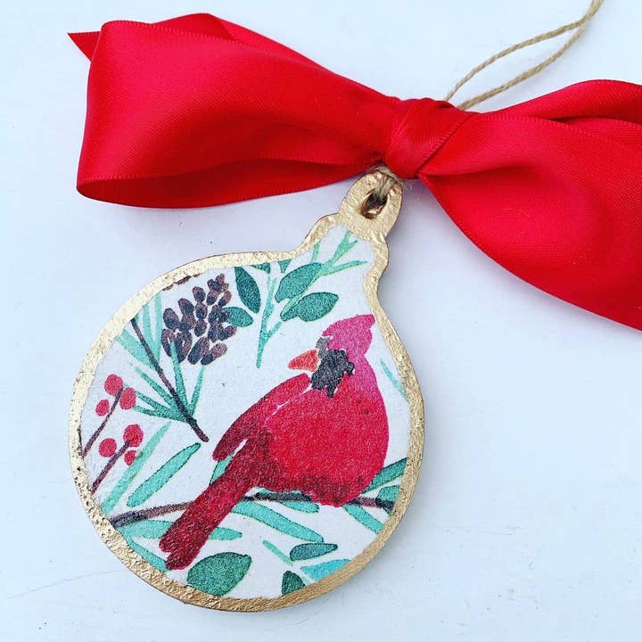 SoCharm Designs - Wholesale Ornament - Cardinal Forest Berry Bauble Ornament