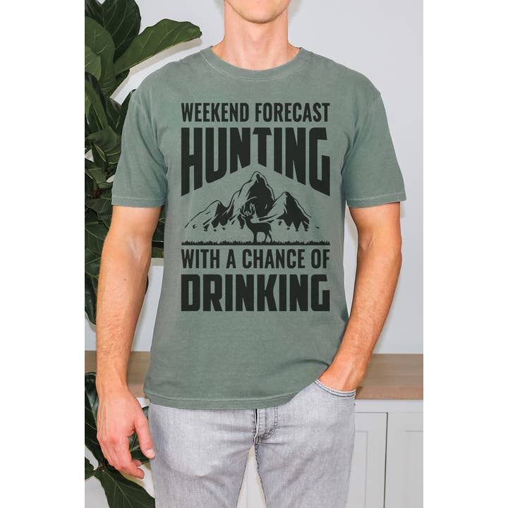 Jagt- og drikkegrafisk T-shirt for engroshandel hos Bella Me