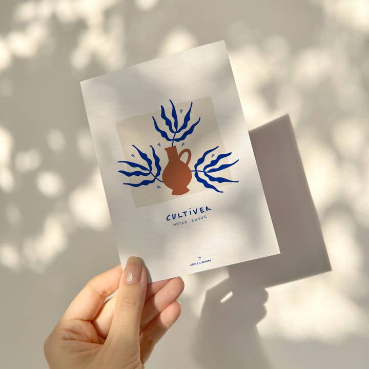 Carte de vœux amour illustrée — Love grows pour la vente par Studio c pour toi