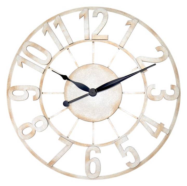 Claire Weathered Silver Quartz Wall Clock for wholesale by Hermle