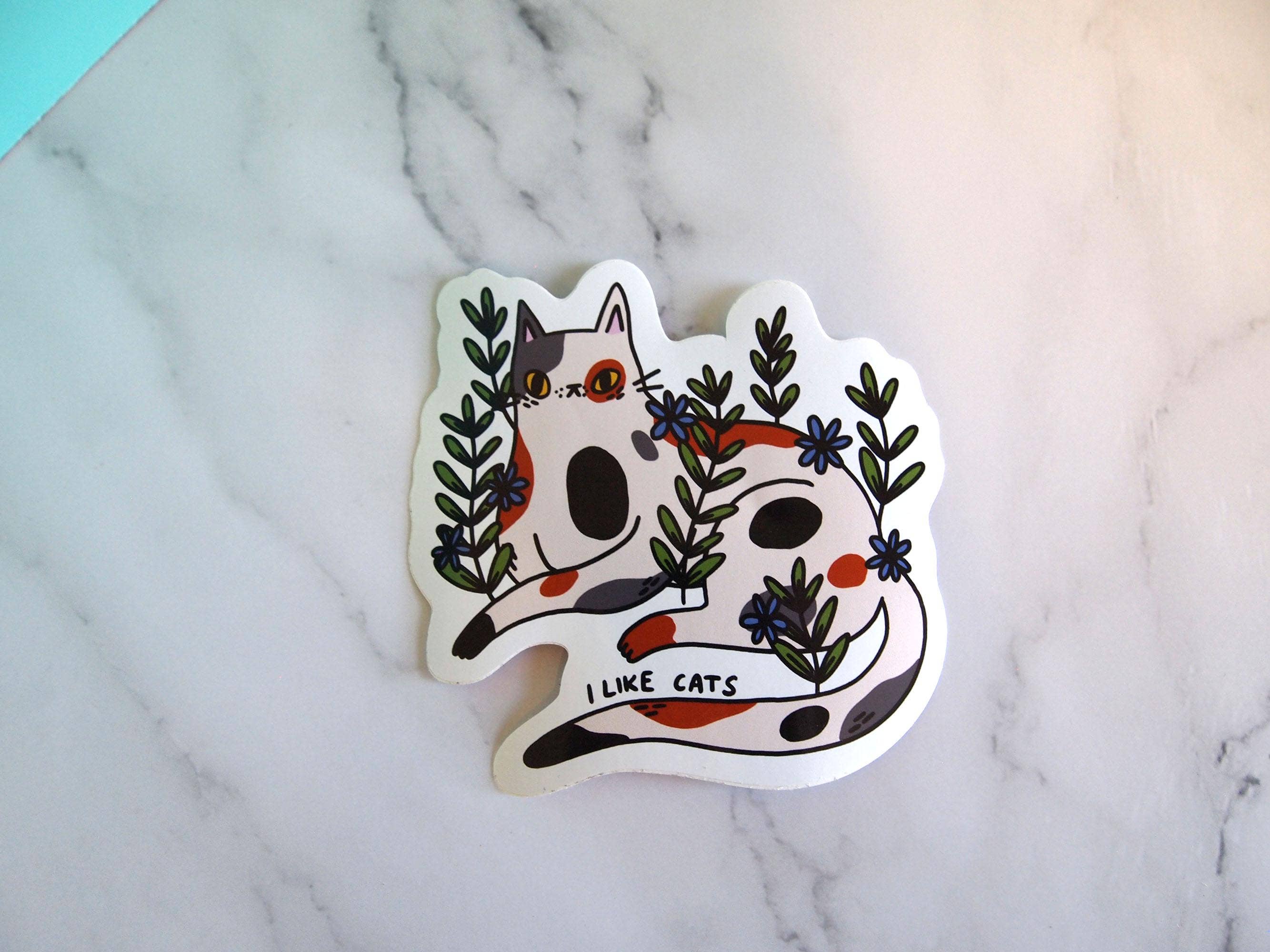 I LIKE CATS – wholesale Sticker – Calico Cat Vinyl Decal Sticker5