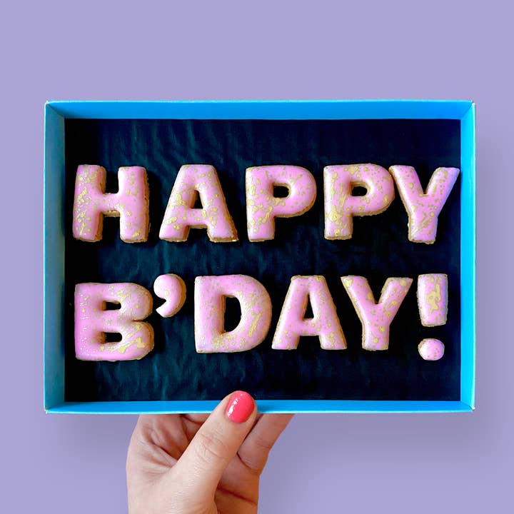 Baked by Steph - Wholesale Cookie - Happy B'day! Letterbox Message Cookies3