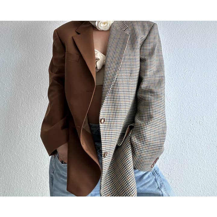 upcycle kontrast blazer für den Großhandel von ERDLUXE