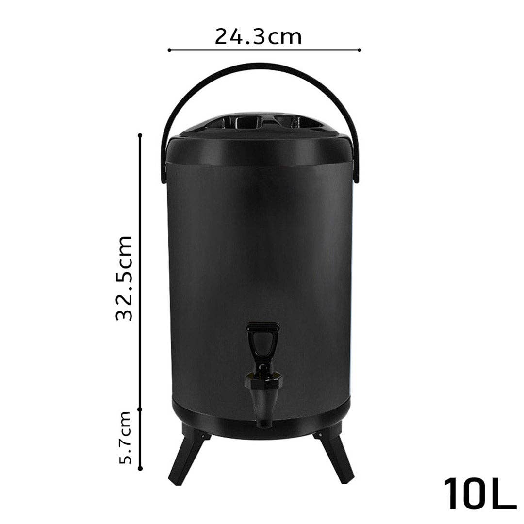 SOGA International Pty Ltd - Vente Appareils électroménagers - Baril de thé au lait isolé SOGA 2 x 10 L en acier inoxydable, contenant distributeur de boissons chaudes et froides avec robinet, noir4