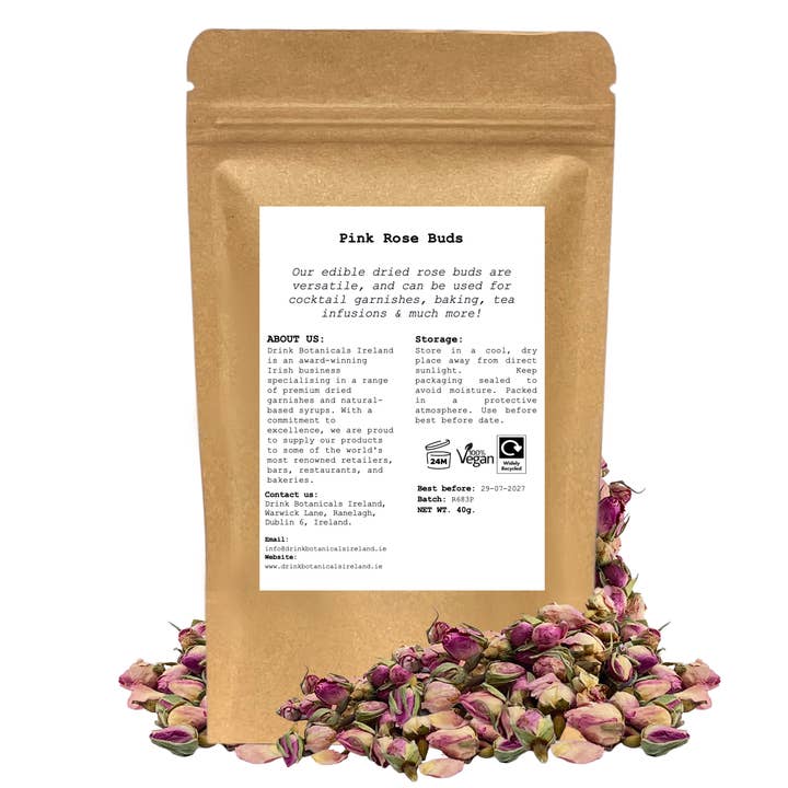 Drink Botanicals Ireland - Wholesale Dried/pressed flowers - Dried Pink Rose Buds1